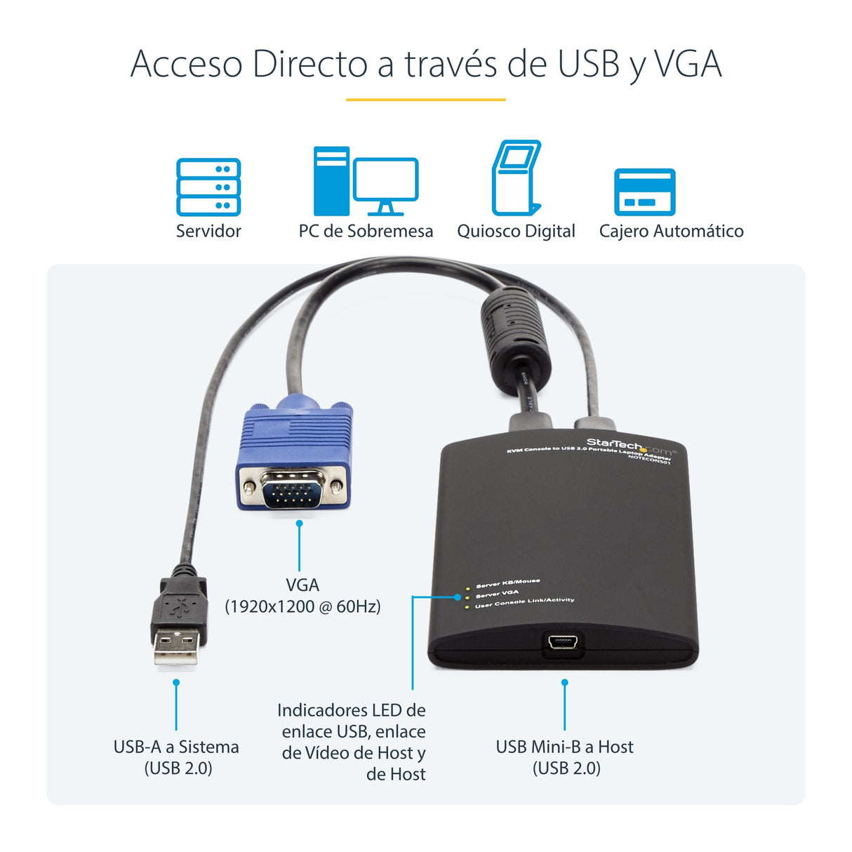 Startech Adaptador Crash Cart Conector Usb Kvm Ord