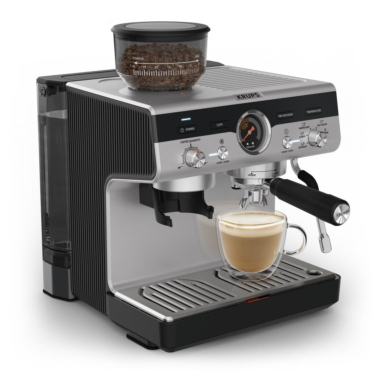 Krups Xp801t Precision Espressomaschine, Negro/Silber