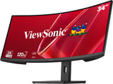 Monitor Viewsonic 34" 21:9, 3440 X 1440, Superclear® Ips Curve Monitor, Hdmi, Displayport, Usb, Usb-