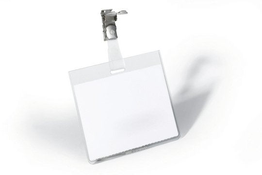 Durable Portanombres Con Clip Para Identificación 60x90mm Plástico Transparente -25u-