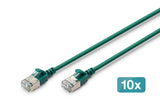 Digitus Cable De Red Cat 6a F/Ftp Slim 0,30m Verde 10 Unidades