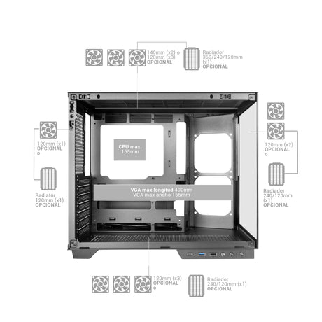 EAN 8435693112587 - Mars Gaming MCMIRAGEW carcasa de ordenador Midi Tower Blanco imagen 9