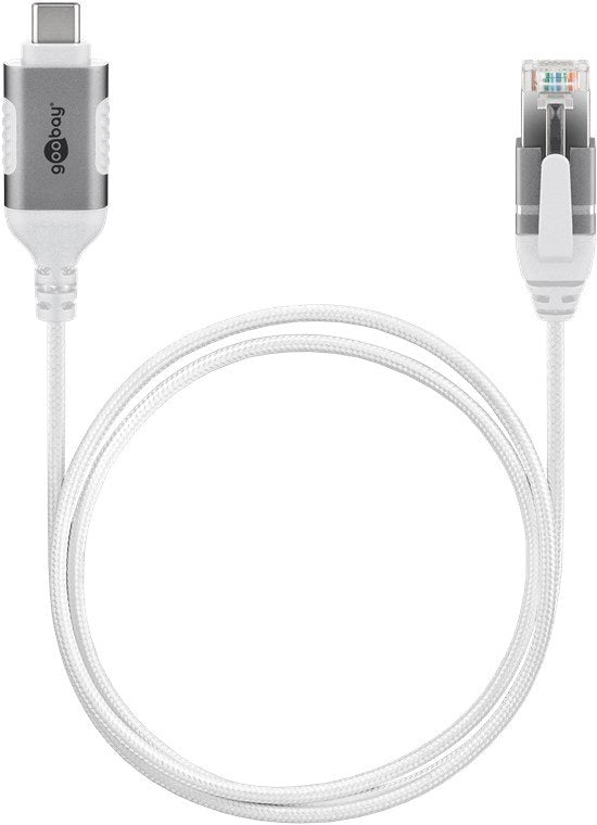 Cable Adaptador Ethernet Goobay Usb-C 3.2 Gen2 > Rj-45, Delgado Blanco, 10 Metros 74391