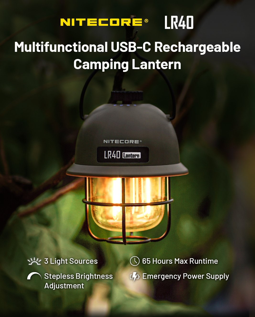 EAN 6952506407507 - Nitecore LR40 linterna de camping Linterna de camping de carga con USB Puerto USB imagen 5