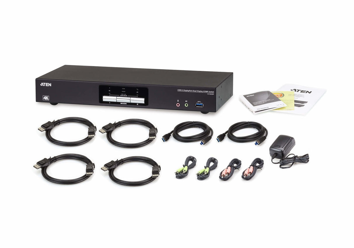 EAN 4719264645952 - ATEN CS1942DP-AT-G interruptor KVM Negro imagen 5