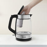 Tetera Eléctrica Tefal Glass Kettle Ki6058301,7 L 2200 W Negro, Plata, Transparente