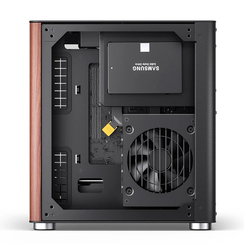 Jonsbo Tk-0 Pc Carcasa, Mini-Tower, Mini-Itx, Tempered Glass, Madera - Negro