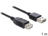 Delock Cable Easy-Usb 2.0 Tipo-A -> Alargo M/M 1m Negro