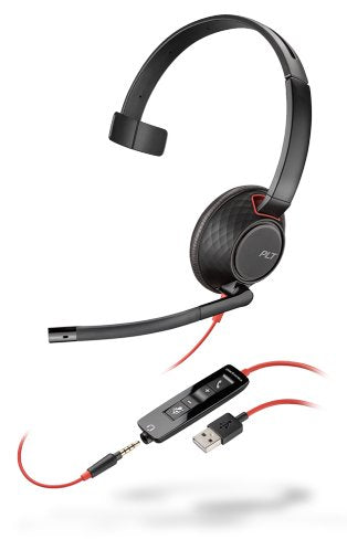 EAN 0017229158634 - Poly Blackwire 5210 Auriculares Alámbrico Diadema Llamadas/Música USB tipo A Negro, Rojo imagen 1