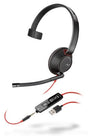 EAN 0017229158634 - Poly Blackwire 5210 Auriculares Alámbrico Diadema Llamadas/Música USB tipo A Negro, Rojo imagen 1