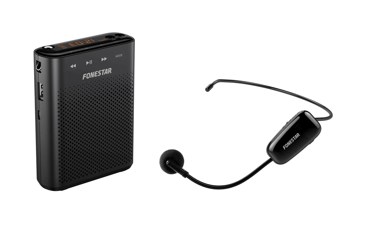 Amplificador Portátil Fonestar Alta-Voz-W30 30w Max. Micrófono Inalámbrico Uhf Grabador/Reproductor Usb/Microsd/Mp3 Bat.Recargable