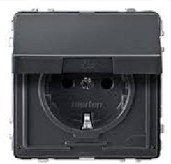 Merten Meg2310-7214 Schuko-Steckdose Mit Klappdeckel Anthrazit,