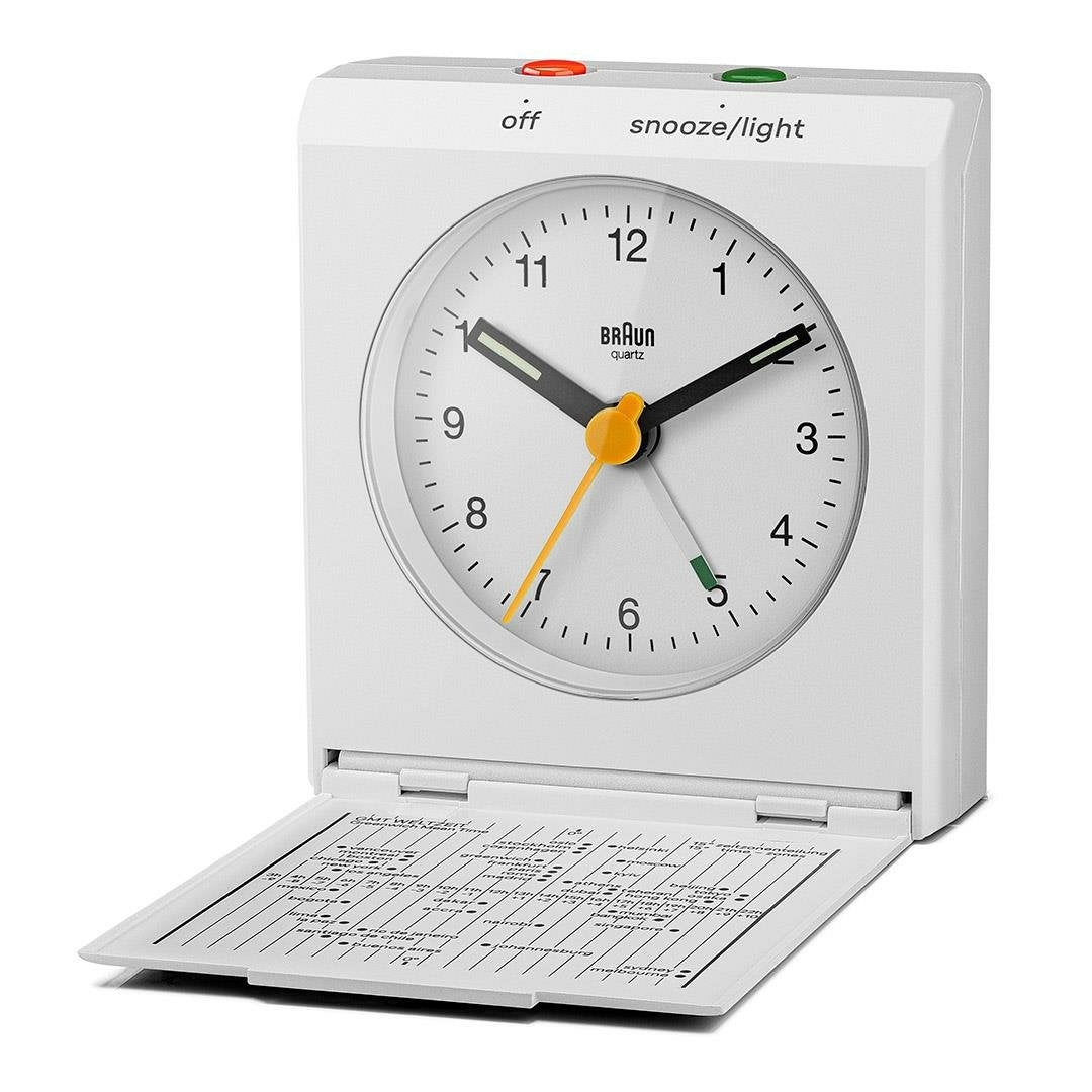 Reloj Despertador Plegable Braun Bc 05 W Cuarzo Blanco