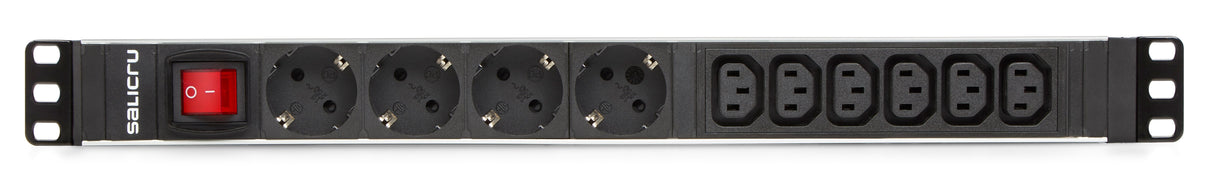 Regleta 4+6tomas Salicru Sps 4f+6f Pdu Sch+C13/C14 Rack 1u/100-250v/Salidas Ac 4 Sch+6 Ac C13/Interr 680ca000006