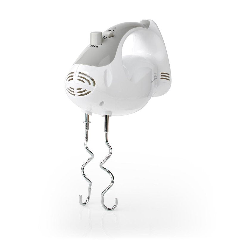 Nedis Batidora Mezcladora  200 W  5 Ajustes De Velocidad  Funcion Turbo   Blanco / Gris