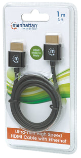 Manhattan Cable Hdmi Super Delgado De Alta Velocidad Con Ethernet1 M. Negro