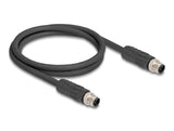 Delock M12 Cable L-Kodiert 4 Pin Stecker Zu Stecker Pur Schleppkettentauglich 2 M Schwarz