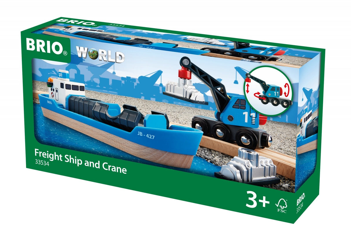 Brio World World Conteneder Beind Con Crane Cart, Jugando Vehículo 33534