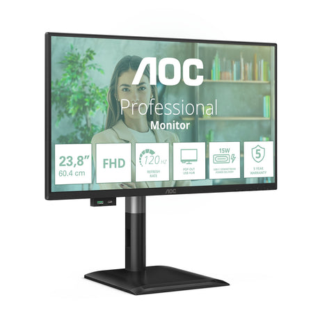 EAN 4038986142878 - AOC 24P4U pantalla para PC 60,5 cm (23.8") 1920 x 1080 Pixeles Full HD Negro imagen 3