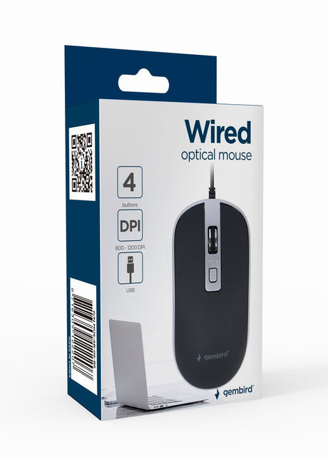 EAN 8716309122207 - Gembird MUS-4B-06-BS ratón Oficina Ambidextro USB tipo A Óptico 1200 DPI imagen 4