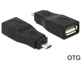 Delock Adaptador Usb Micro B Macho > Usb 2.0 Hembra Otg Voll Geschirmt