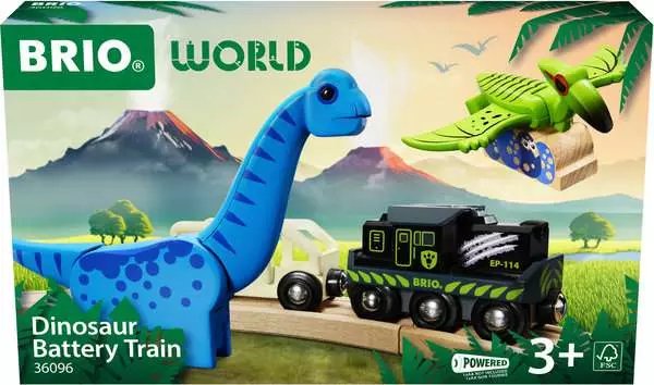 Brio World World World Dinosaur Battery Zug, Play Vehicle 63609600