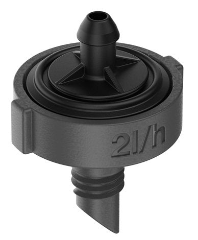 Gotero Micro-Drip-System Gardena 2 L/H, Presión Compensada (Gris Oscuro, 25 Piezas, Modelo 2023) 13302-20