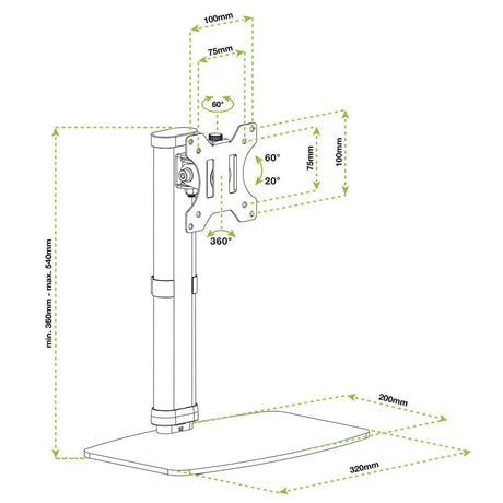 EAN 8051128102765 - Techly ICA-LCD 260 soporte para monitor 68,6 cm (27") Escritorio Blanco imagen 3