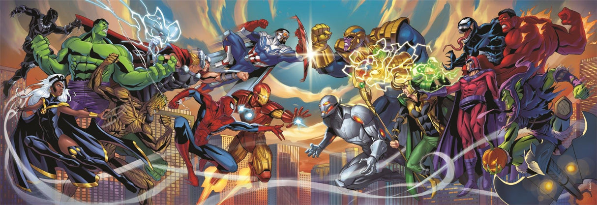 Puzzle Panorama Heroes Vs Villanos Marvel 1000pzs