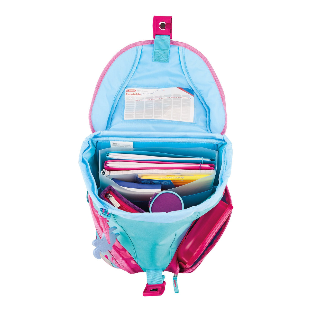 EAN 4008110344539 - Herlitz SoftLight Plus GreenLine Pink Bubbles juego de mochila escolar Chica Poliéster Azul, Rosa imagen 14