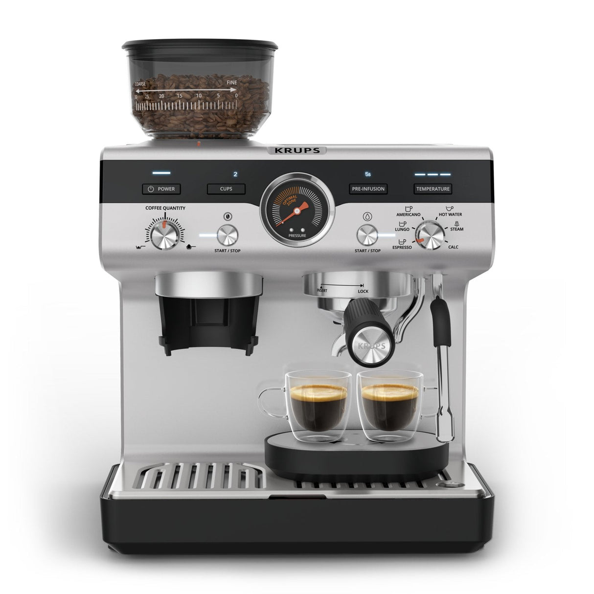 Krups Xp801t Precision Espressomaschine, Negro/Silber