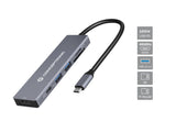 Conceptronic Dock Usb-C->Hdmi,2xusb3.0,Sd,100w Pd 0.12m Gr