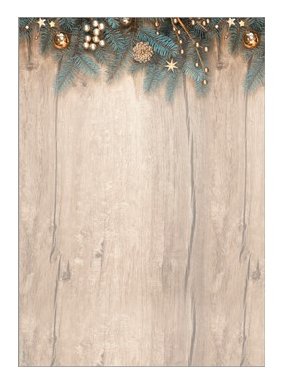 Sigel Papel De Carta Navideño Golden Greens Motiv Din A4 -/M²