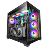 Caja Pc  Atx Mars Gaming Mcv5 Cristal Templado Panoramico Argb Gpu 416mm Negra