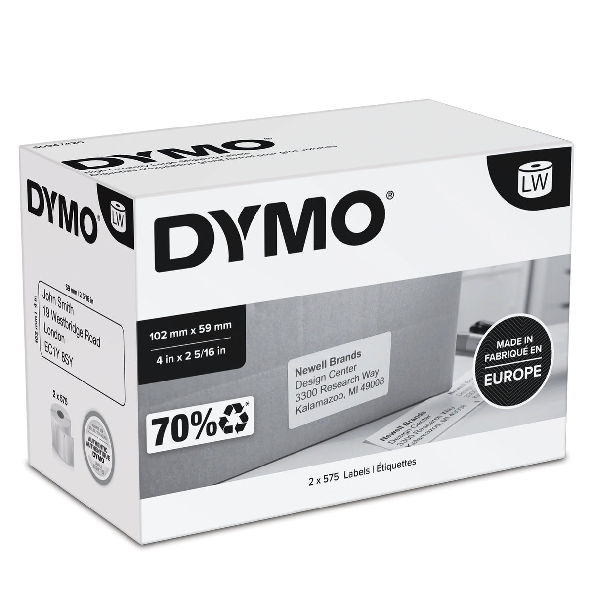 Dymo Lw-Versand- Namensschild-Etiket. 4xl 5xl 102x59mm 575m