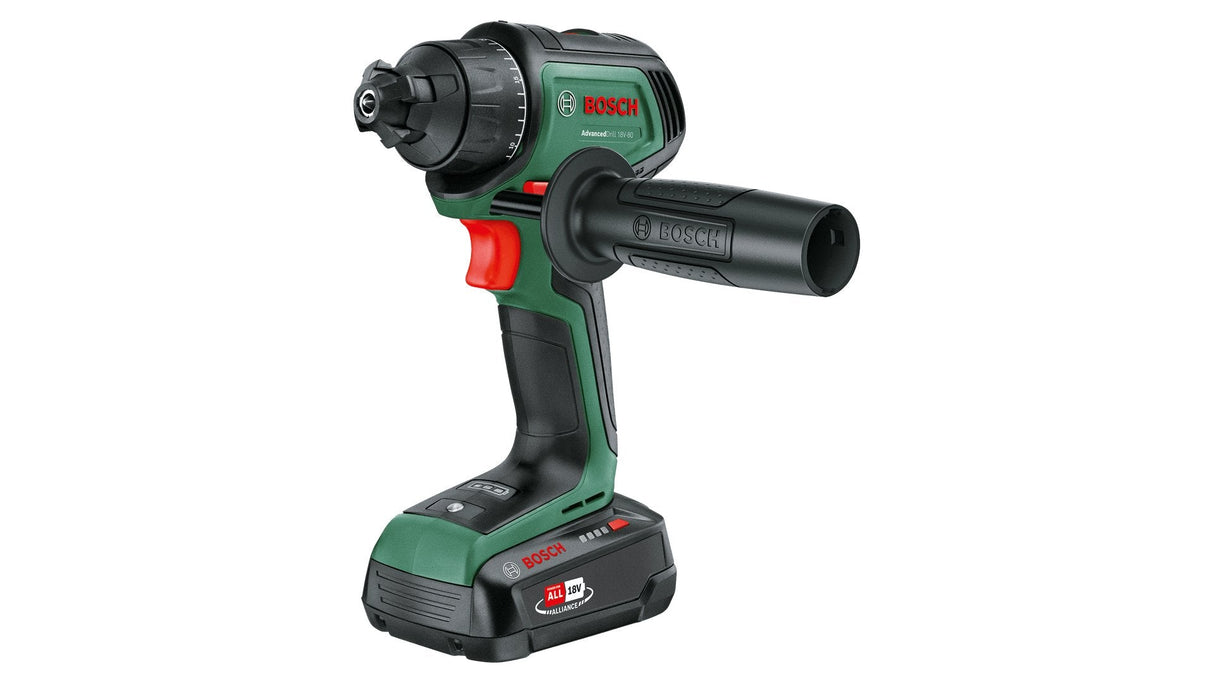 Bosch  Taladro Inalámbrico Advanceddrill 18v-80 Quicksnap Solo Verde/Negro, Sin Batería Ni Cargador, Power For All Alliance 06039e2000