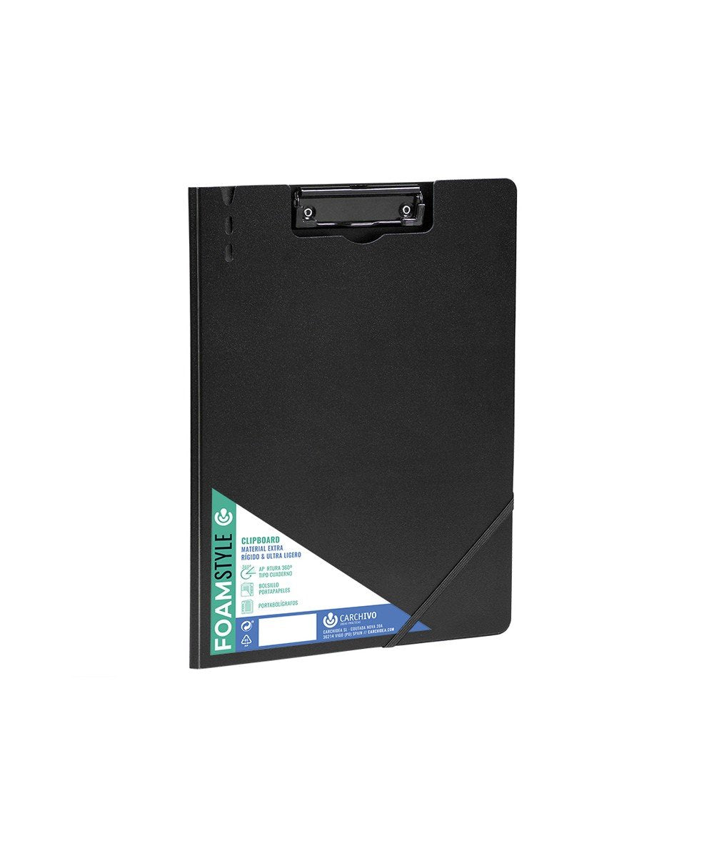 Carchivo Carpeta Con Pinza Foam Style A4 C/Goma Negro
