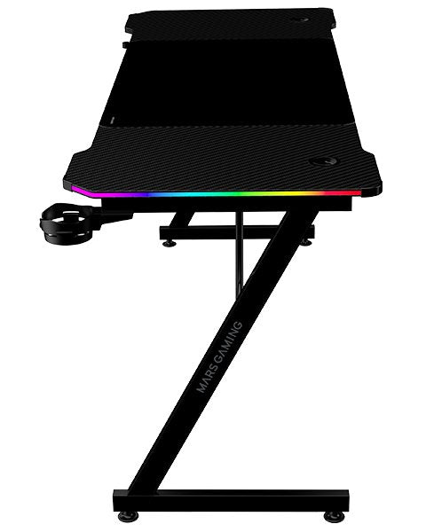 Mesa Gaming Mgd-X160 Rgb Negro Mars Gaming 160x60/ Alfombrilla Xxl/ Soportes Externos Para Bebidas Y Auriculares/ Gestión De Cables/ Iluminación Argb Con Mando