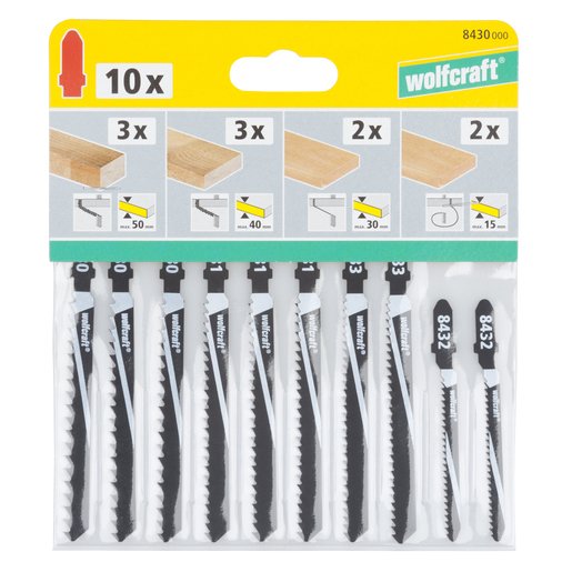 Juego De 10 Hojas De Sierra De Calar, Vástago En T 8430000 Wolfcraft