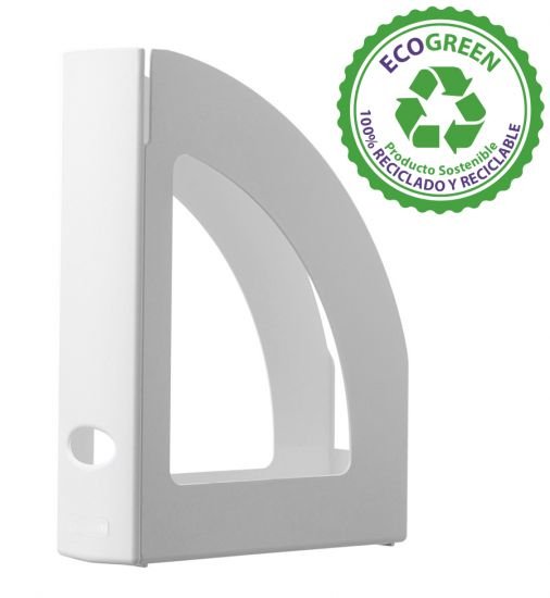 Archivo 2000 Cajetín Ecogreen Lomo Ollao 80mm 250x80x320mm Reciclado Blanco Pastel