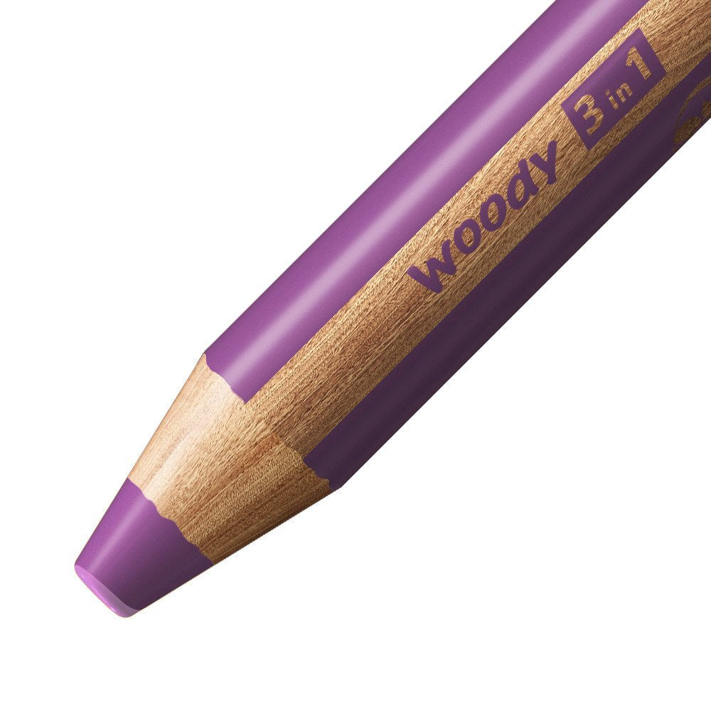 Stabilo Lápices De Colores Woody 3 En 1 Estuche De 5 Lila