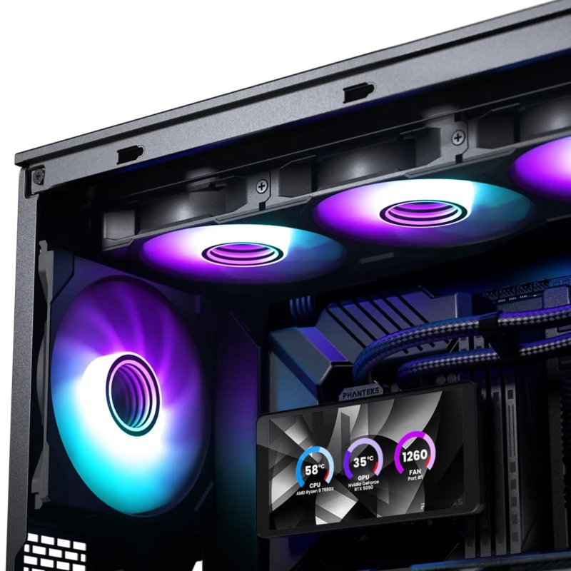 K Phanteks Glacier One 360m25 Lcd Schwarz  Aio-Wasserkühlung