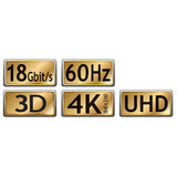 Geeignet Para Datenraten Hasta 18 Gbit S, 60hz, 3d, Uhd 4k, 5,0 M, Cable - Ø 7,3 Mm, Awg28