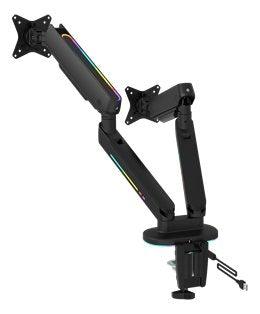 Deltaco Monitorhalt. M. Federung F. 2 Mon. Rgb Schwarz