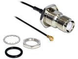 Delock Antennencable Rp-Tnc Buchse Zum Einbau Zu I-Pex Inc., Mhf® I Stecker 1.37 20 Cm Spritzwassergeschützt