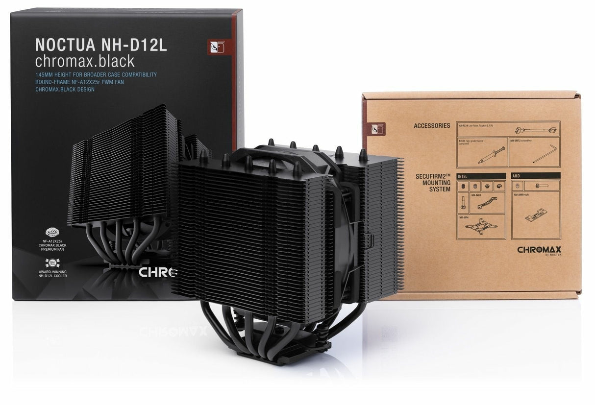 Noctua Noctua Nh-D12l Chromax.Black, Disipador De Cpu Negro Nh-D12l Chromax.Black
