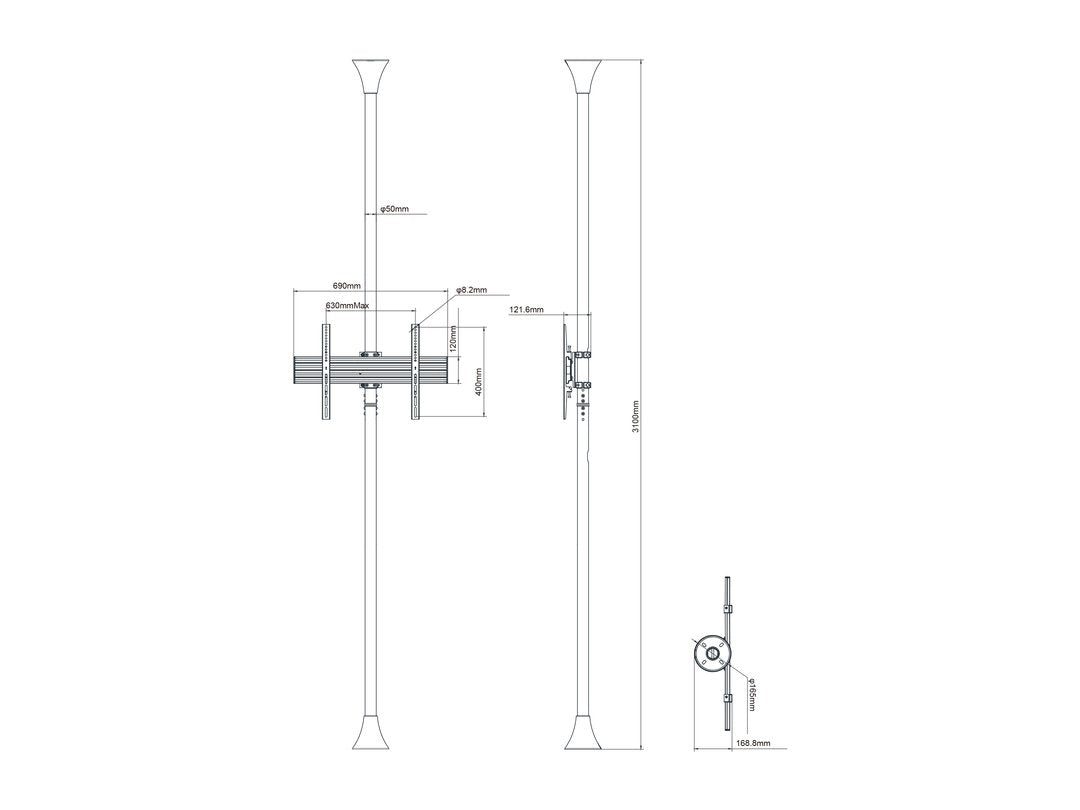 EAN 7350073733620 - Multibrackets 3620 soporte para pantalla de señalización 165,1 cm (65") Negro imagen 15