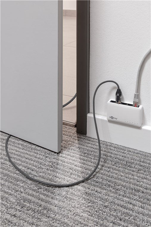 Cable De Adaptador Ethernet Goobay Usb-A 3.2 Gen1> Rj-45, Slim Black/Grey, 5 Metros 74397