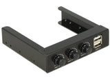 Delock 3.5" Front Panel > 2 X Usb 2.0 And Fan Control - Anschlüsse Am Vorderen Bedienfeld Des Speicherschachts - Usb 2.0 X 2