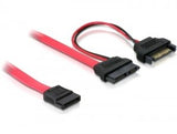 Delock Cable Slim Sata Hembra > Sata 7 Pin + Sata 15 Pin 5 V 50 Cm